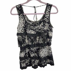 White House Black Market Tiered Ruffled Sleeveless Tank Top Women's Size S